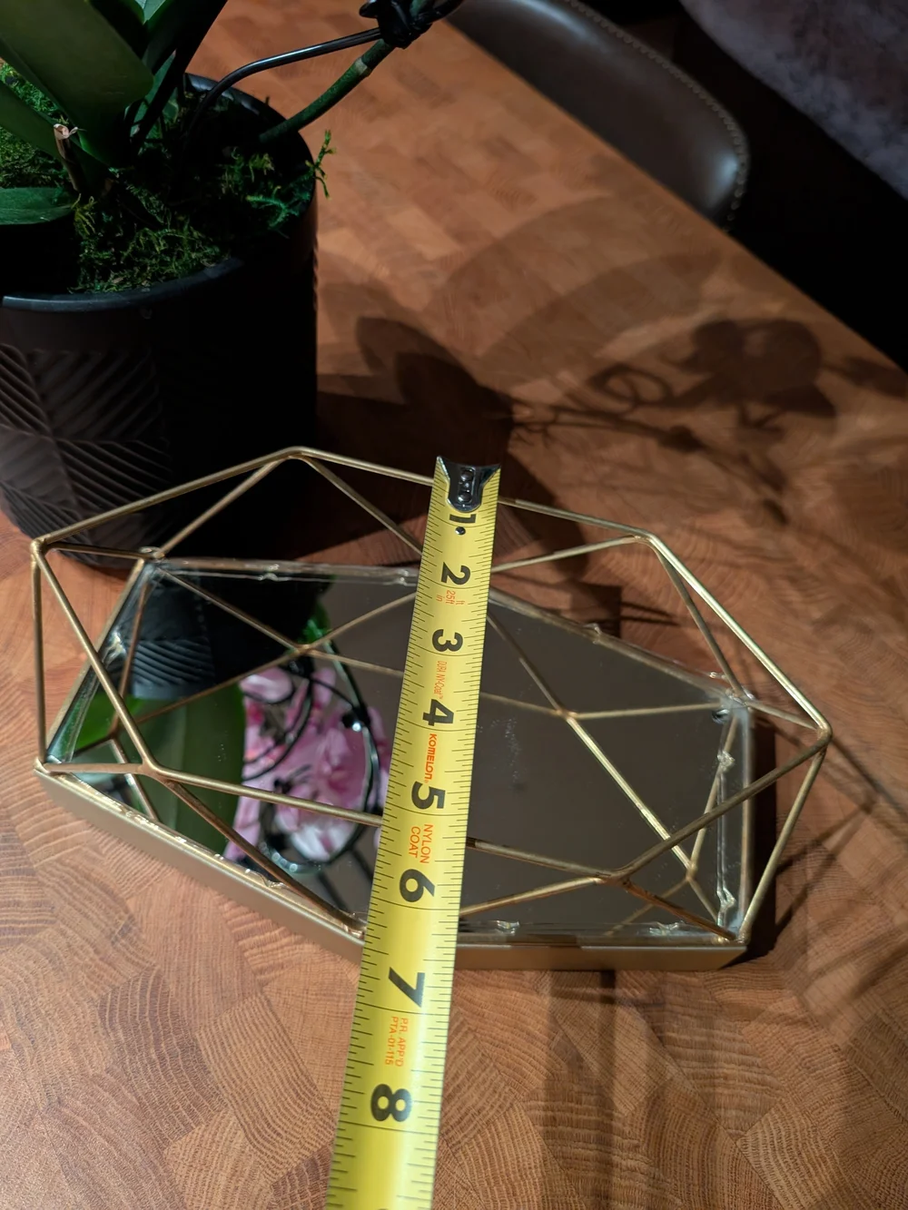 Geometric Mirror Trinket Jewelry Tray